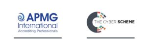 The Cyber Scheme and APMG joint announcement logo banner