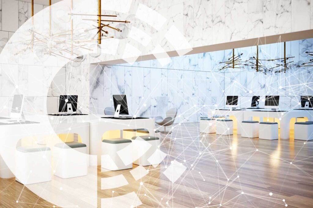 The Cyber Scheme brand image depicting an empty office