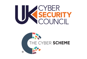 chartership - uk cyber security council and the cyber scheme logos